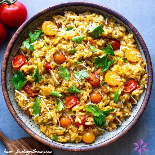 Zomertomaten Risotto met Saffraan